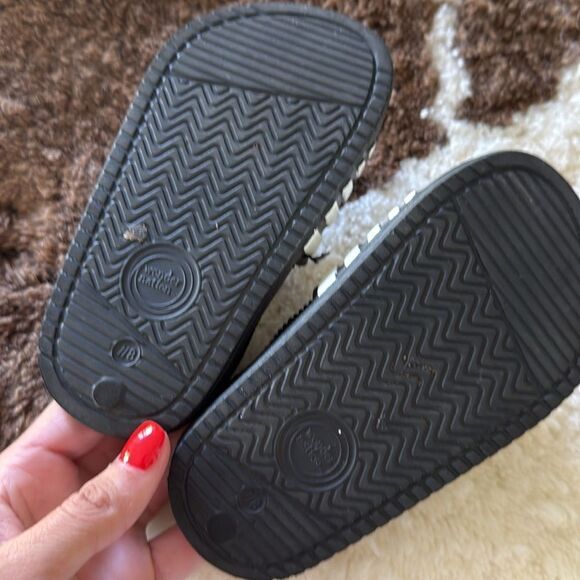 Kids Slides - Navy and White Striped Slip on Boys Sandals - Toddler 7/8 - Picture 2 of 3